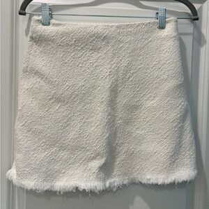 Zara White Textured Mini Skirt